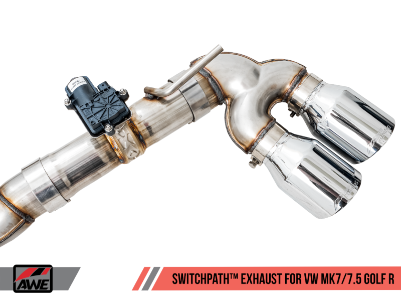 AWE Tuning Volkswagen Golf R MK7.5 SwitchPath Exhaust w/Chrome Silver - 3025-42066-C-Dub Tech