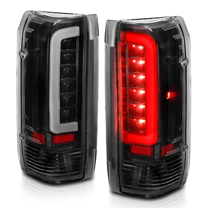 ANZO 1987-1996 Ford F-150 LED Taillights Black Housing Clear Lens - 311350