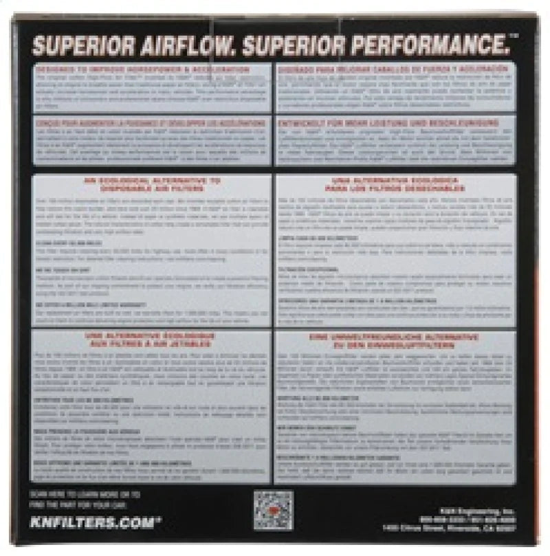 K&N Universal Chrome Filter-Oval Tapered 4in Flg ID x 5.375in - RC-1680