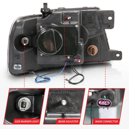 ANZO 2004-2008 Ford F-150 Projector Headlights w/ Halo and LED - 111028-C-Dub Tech
