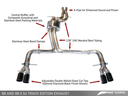 AWE Tuning Audi B8.5 S4 3.0T Track Edition Exhaust - - 3020-42026-C-Dub Tech