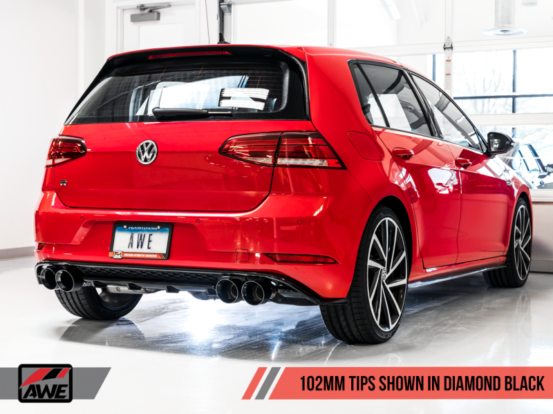 AWE Tuning MK7.5 Golf R SwitchPath Exhaust w/Diamond Black Tips - 3025-43070-C-Dub Tech