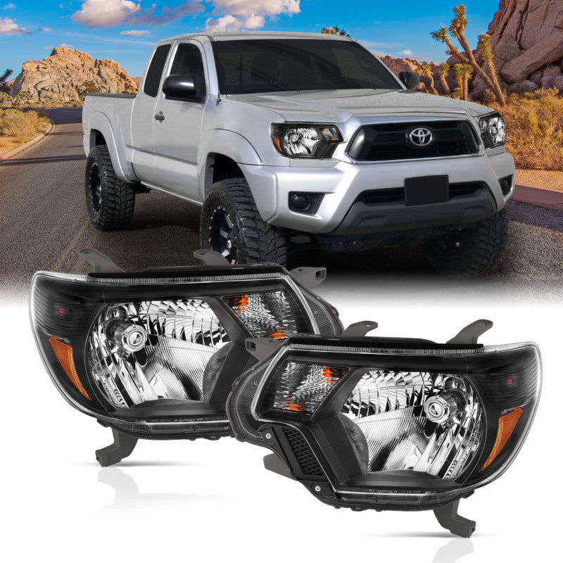 ANZO 2012-2015 Toyota Tacoma Crystal Headlights Black - 111395-C-Dub Tech