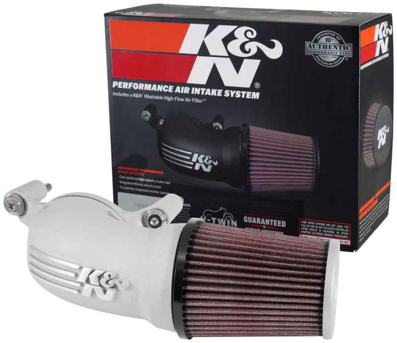 K&N 01-17 Harley Davidson Softail/Dyna FI Silver Aircharger Performance Intake - 63-1137S
