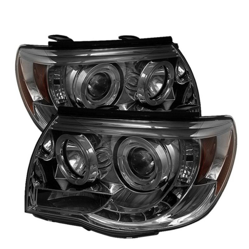 Spyder Toyota Tacoma 05-11 Projector Headlights LED Halo LED Smoke - 5011930