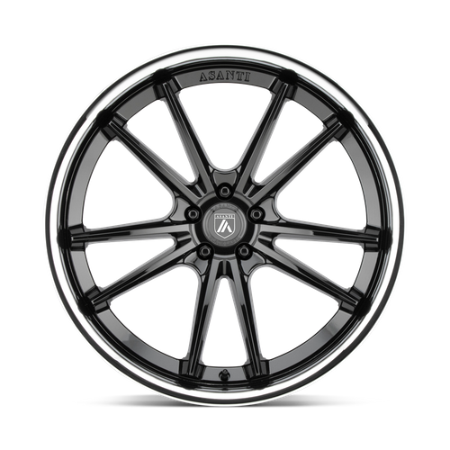 Set of 4: Asanti Abl 23 Sigma Wheel, 22x10.5 +35 Offset 5x120, Gloss Black Chrome Lip - ABL23-22055235BK