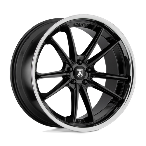 Set of 4: Asanti Abl 23 Sigma Wheel, 22x10.5 +35 Offset 5x120, Gloss Black Chrome Lip - ABL23-22055235BK