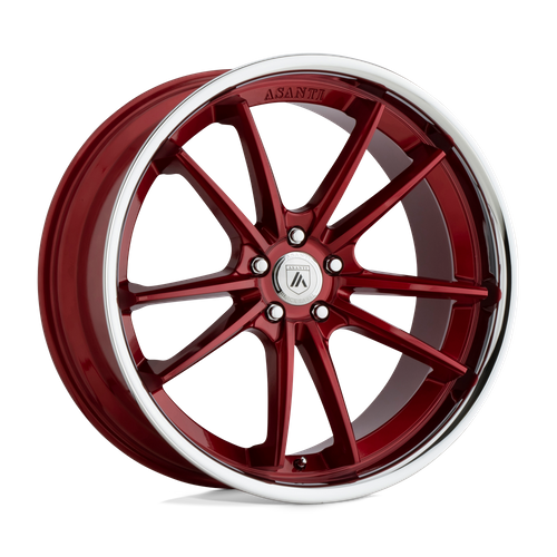 Set of 4: Asanti Abl 23 Sigma Wheel, 20x10.5 +38 Offset 5x112, Candy Red With Chrome Lip - ABL23-20055638RD