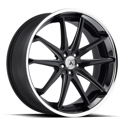Asanti Abl 5 Altair Wheel, 20x10.0 +30 Offset 5x114.3, Matte Black Milled Ss Lip - ABL5-20101230BM-C-Dub Tech
