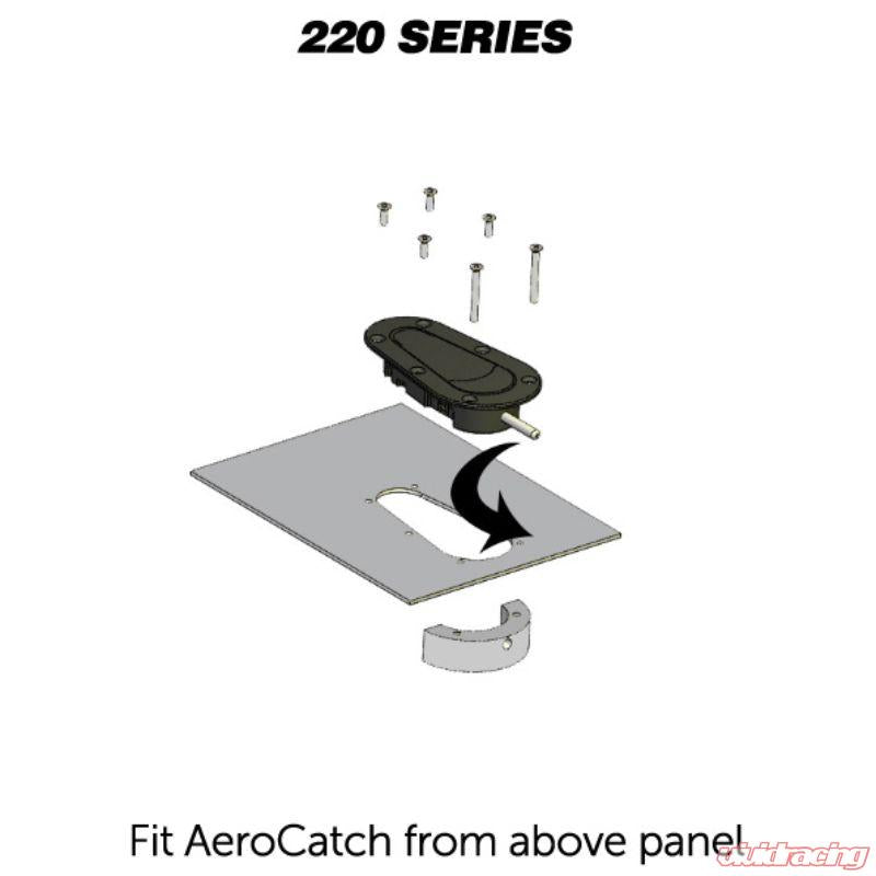 AeroCatch Black 220 Series Marine and Edge-Latching Applications Plus Flush Fasteners No Security Lock