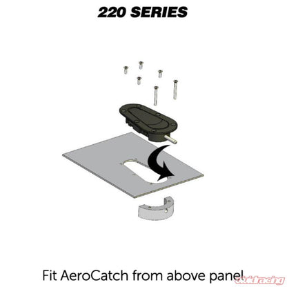 AeroCatch Black 220 Series Marine and Edge-Latching Applications Plus Flush Fasteners No Security Lock