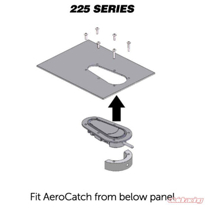 AeroCatch Black 225 Series Marine and Edge-Latching Applications Flush Fasteners No Security Lock