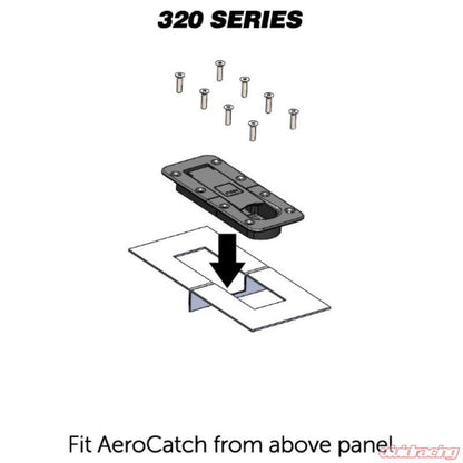 AeroCatch Black 320 Series Plus Flush Fasteners No Security Lock