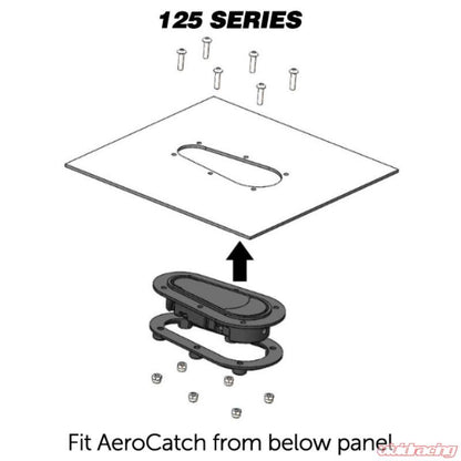 AeroCatch Carbon Fiber Design 125 Series Flush Below Panel Hood Fastners built-in Security Lock