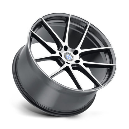 Set of 4: Beyern Ritz Wheel, 18x9.5 +40 Offset 5x112, Gloss Gunmetal W/ Brushed Face - 1895BFT405112G66