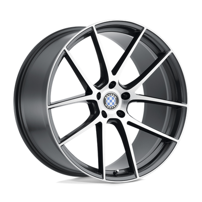Set of 4: Beyern Ritz Wheel, 18x9.5 +40 Offset 5x112, Gloss Gunmetal W/ Brushed Face - 1895BFT405112G66