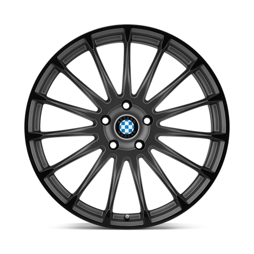 Set of 4: Beyern Aviatic Wheel, 20x10.0 +45 Offset 5x120, Matte Gunmetal W/ Gloss Black Lip - 2010BYA455120B72