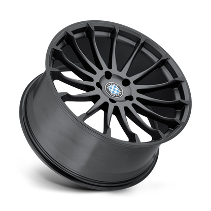 Set of 4: Beyern Aviatic Wheel, 19x9.5 +25 Offset 5x120, Matte Gunmetal W/ Gloss Black Lip - 1995BYA255120B74