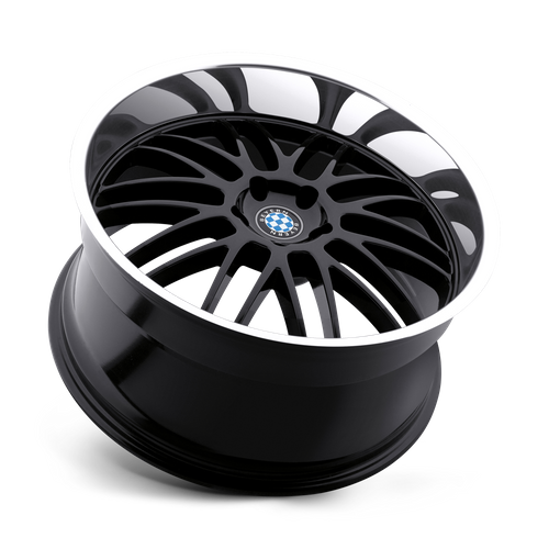 Beyern Mesh Wheel, 20x8.5 +20 Offset 5x120, Gloss Black W/ Mirror Cut Lip - 2085BYM205120B72-C-Dub Tech