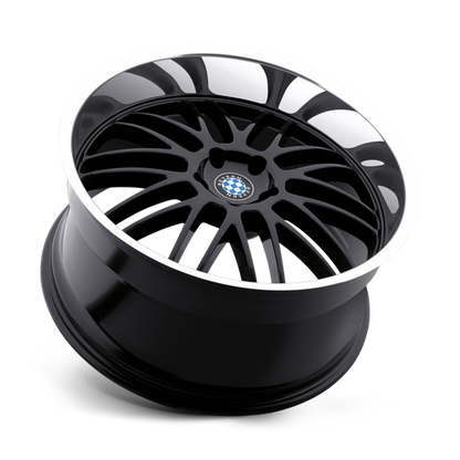 Beyern Mesh Wheel, 20x8.5 +20 Offset 5x120, Gloss Black W/ Mirror Cut Lip - 2085BYM205120B72-C-Dub Tech