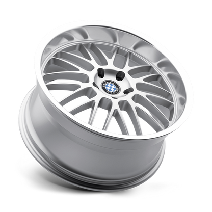 Beyern Mesh Wheel, 20x8.5 +20 Offset 5x120, Silver W/ Mirror Cut Lip - 2085BYM205120S72-C-Dub Tech