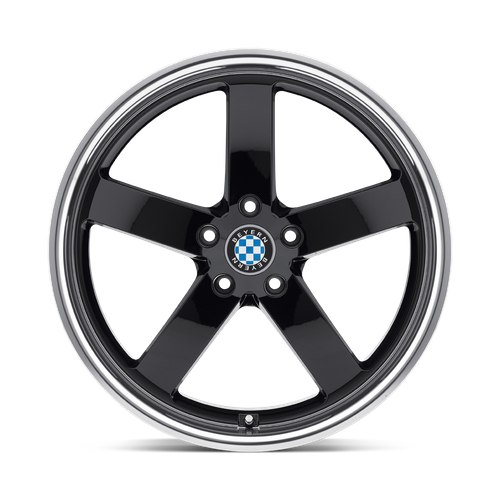 Set of 4: Beyern Rapp Wheel, 18x9.5 +15 Offset 5x120, Gloss Black W/ Mirror Cut Lip - 1895BYR155120B72