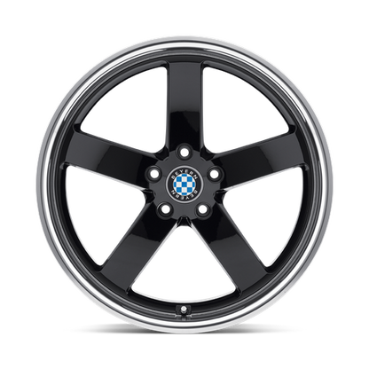 Set of 4: Beyern Rapp Wheel, 18x9.5 +15 Offset 5x120, Gloss Black W/ Mirror Cut Lip - 1895BYR155120B72