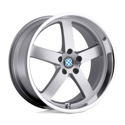 Set of 4: Beyern Rapp Wheel, 22x10.5 +35 Offset 5x120, Silver W/ Mirror Cut Lip - 2205BYR355120S72