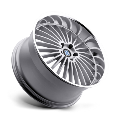 Beyern Multi Wheel, 19x9.5 +15 Offset 5x120, Silver W/ Mirror Cut Lip - 1995BYT155120S72-C-Dub Tech