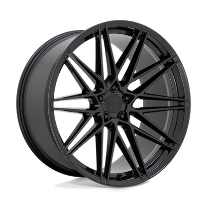 Set of 4: Beyern Damon Wheel, 18x9.5 +45 Offset 5x120, Gloss Black - 1895DMN455120B74