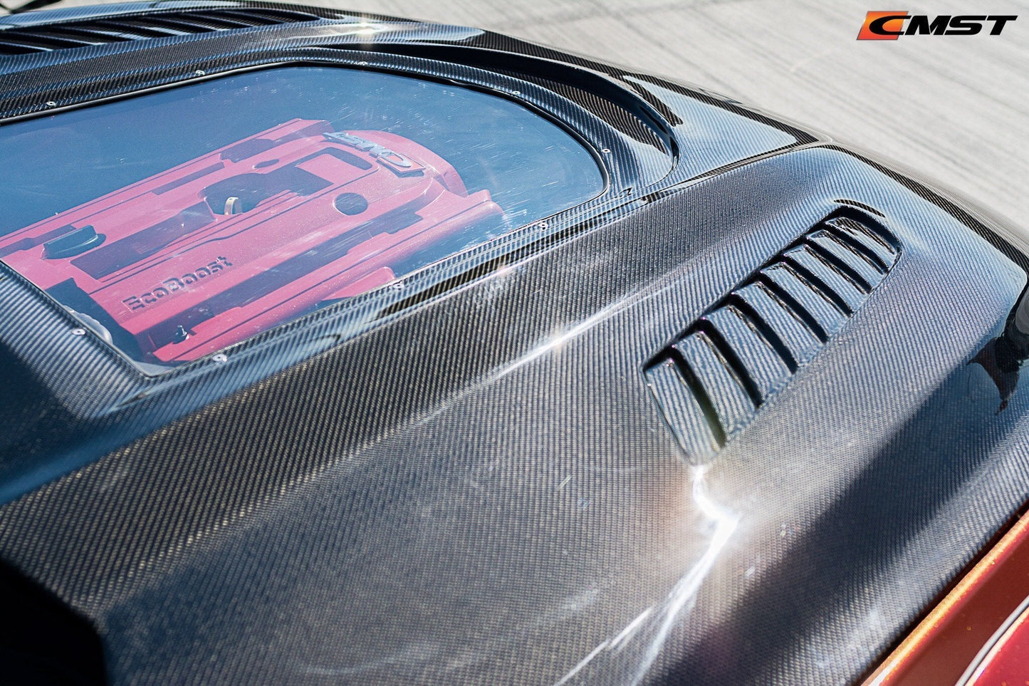 CMST Tuning Carbon Fiber Glass Transparent Hood for Ford Mustang S550.1 2015- 2017