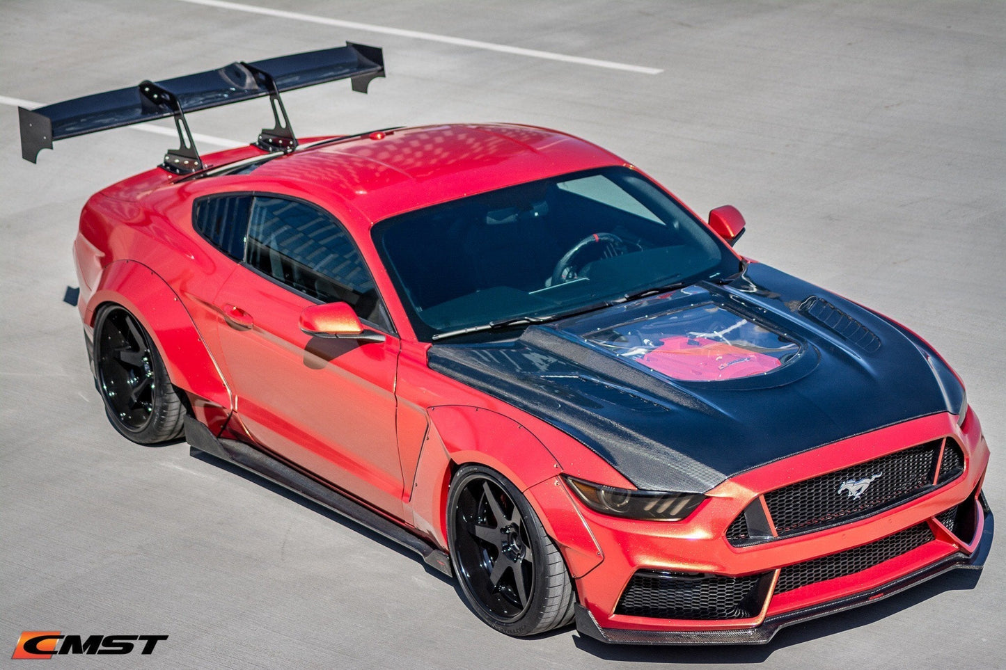 CMST Tuning Carbon Fiber Glass Transparent Hood for Ford Mustang S550.1 2015- 2017