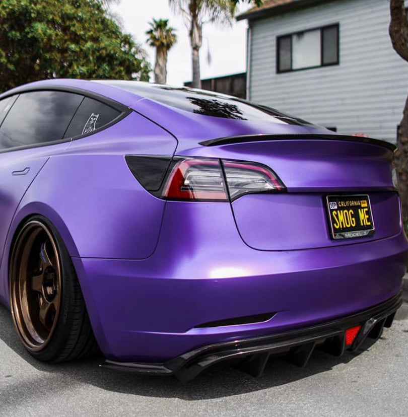 Best Seller !!! CMST Tesla Model 3 Carbon Fiber Rear Diffuser Ver.2-C-Dub Tech