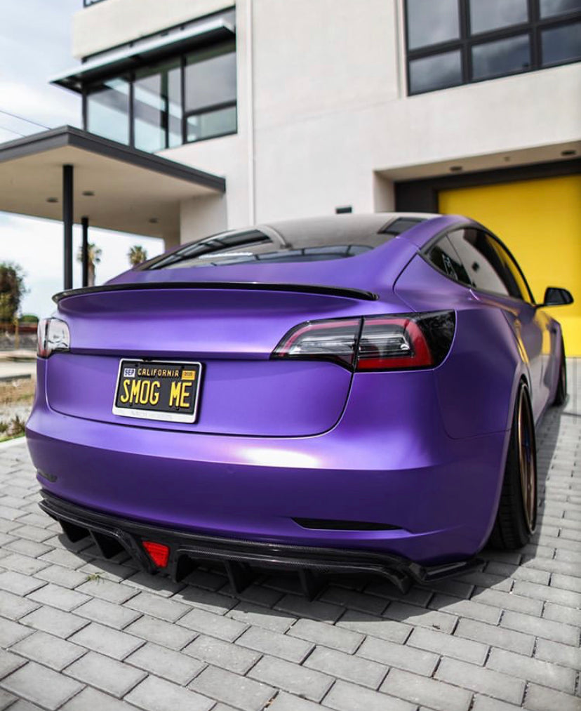 Best Seller !!! CMST Tesla Model 3 Carbon Fiber Rear Diffuser Ver.2-C-Dub Tech