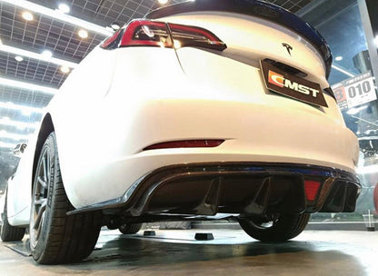 Best Seller !!! CMST Tesla Model 3 Carbon Fiber Rear Diffuser Ver.2-C-Dub Tech