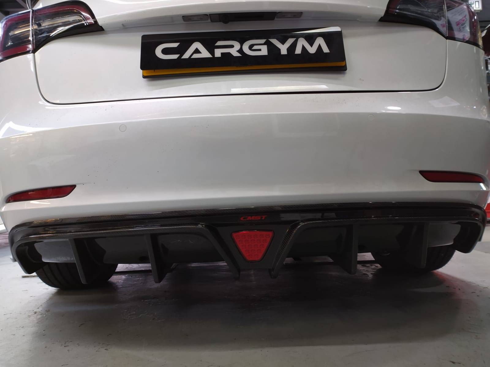 Best Seller !!! CMST Tesla Model 3 Carbon Fiber Rear Diffuser Ver.2-C-Dub Tech