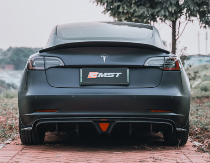 Best Seller !!! CMST Tesla Model 3 Carbon Fiber Rear Diffuser Ver.2-C-Dub Tech