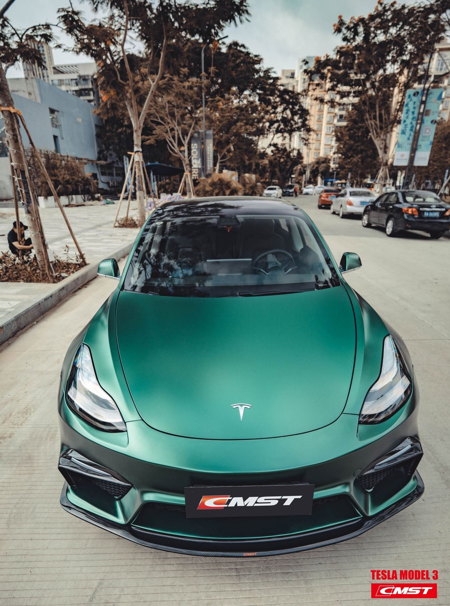 CMST Tuning Carbon Fiber Front Bumper for Tesla Model 3 Ver.1