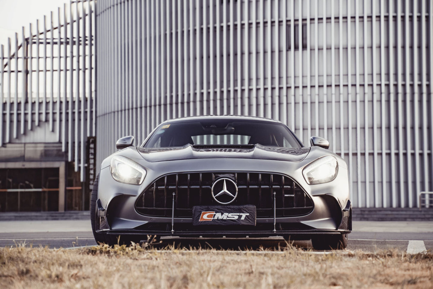 CMST Tuning Carbon Fiber Clear View Tempered Glass Transparent Hood Black Series Style for Mercedes Benz C190 AMG GT GTS GTC GTR