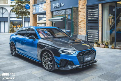 CMST Tuning Carbon Fiber Hood Bonnet Glass Transparent Clearview for Audi S4 & A4 S-line 2017-ON B9 B9.5