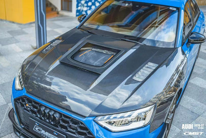 CMST Tuning Carbon Fiber Hood Bonnet Glass Transparent Clearview for Audi S4 & A4 S-line 2017-ON B9 B9.5