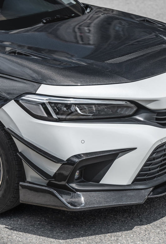 CMST Tuning Carbon Fiber Front Bumper Canards for Honda Civic 11th Gen Sedan