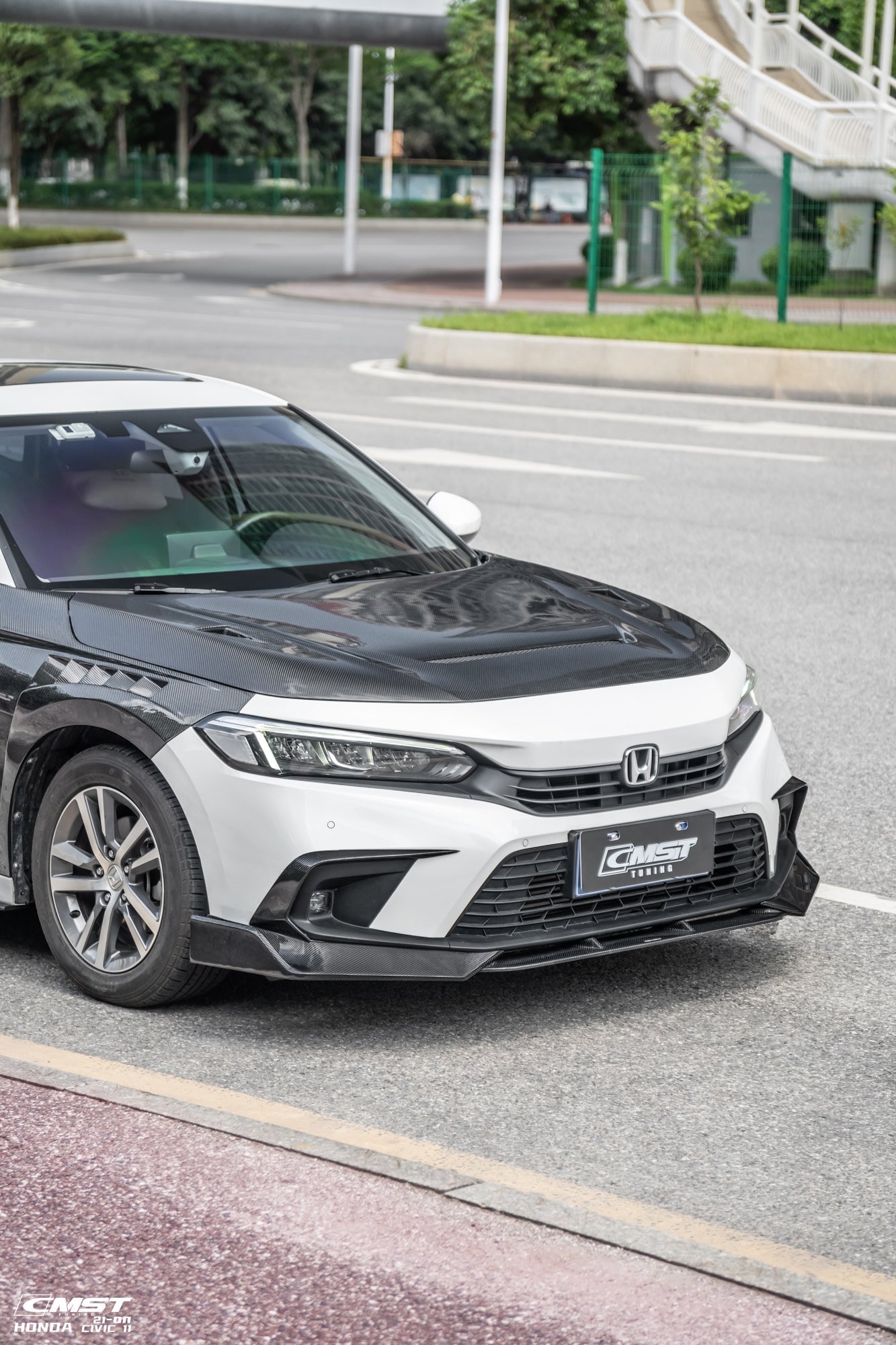 CMST Tuning Carbon Fiber Front Bumper Intake Vent Cover for Honda Civic 11th Gen Sedan