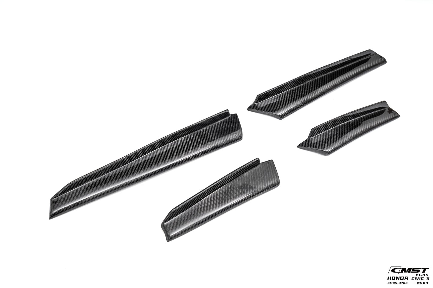 CMST Tuning Carbon Fiber Front Bumper Canards for Honda Civic 11th Gen Sedan