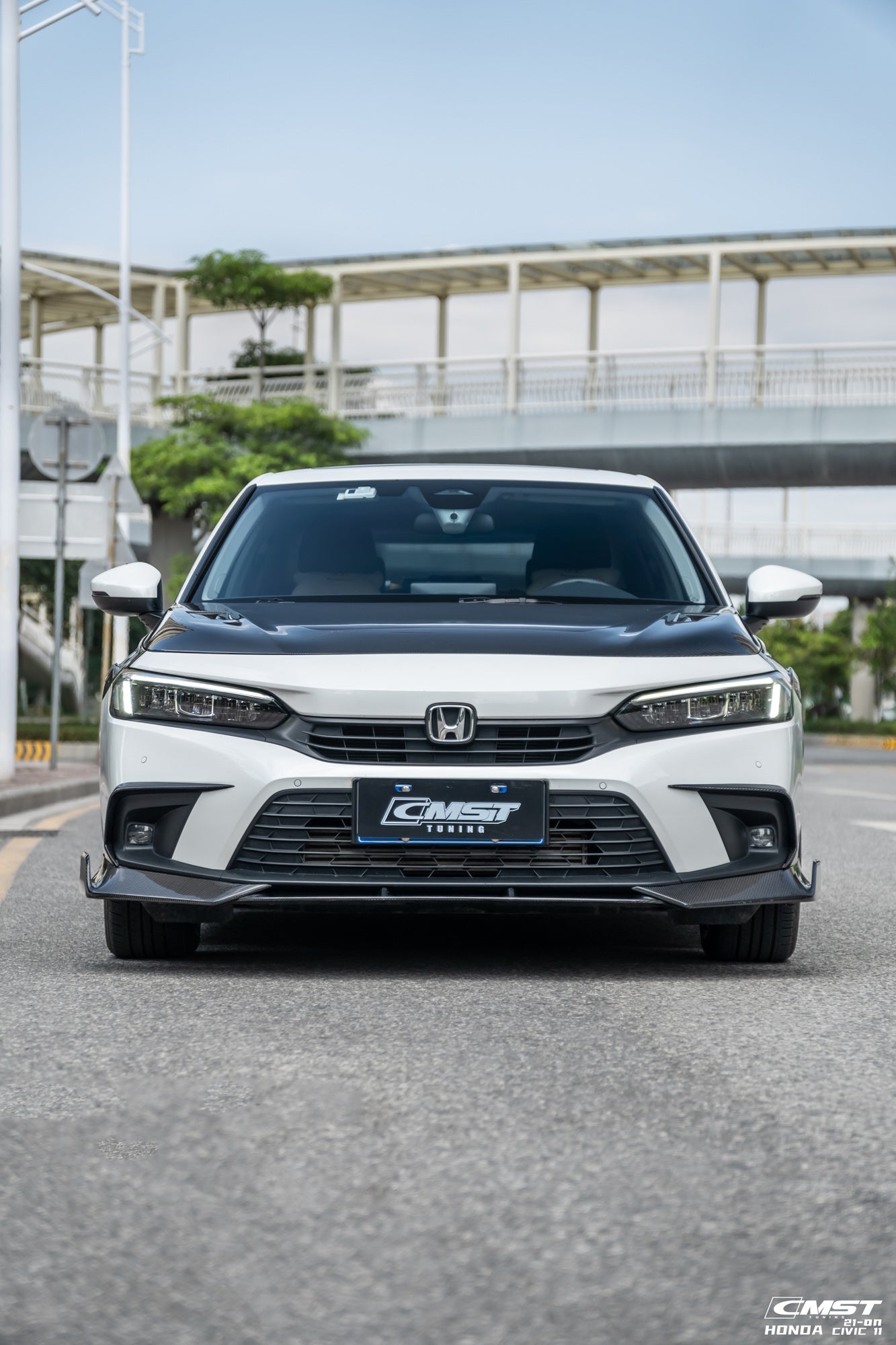 CMST Tuning Carbon Fiber Front Bumper Intake Vent Cover for Honda Civic 11th Gen Sedan