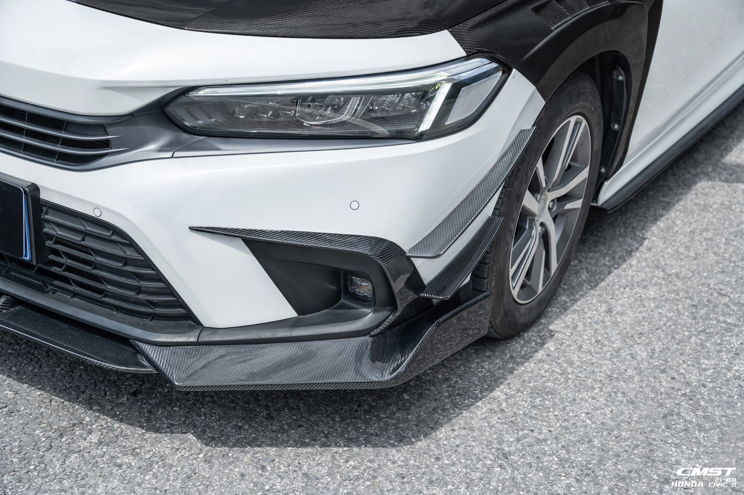 CMST Tuning Carbon Fiber Front Bumper Canards for Honda Civic 11th Gen Sedan