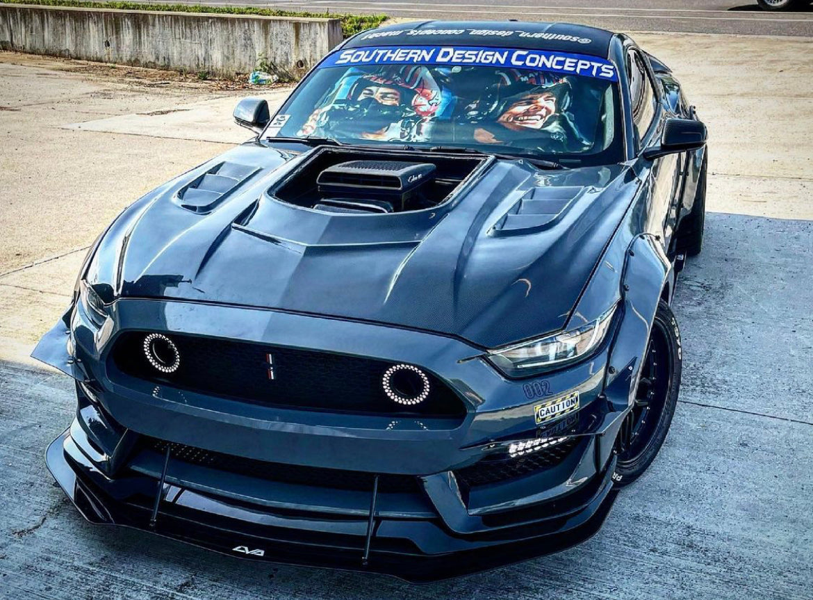 CMST Tuning Carbon Fiber Glass Transparent Hood Stage 2 ( Raised 2 inches ) for Ford Mustang S550.1 2015- 2017