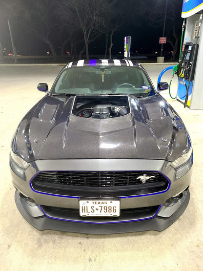 CMST Tuning Carbon Fiber Glass Transparent Hood Stage 2 ( Raised 2 inches ) for Ford Mustang S550.1 2015- 2017