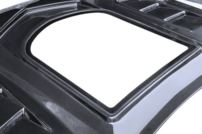 CMST Tuning Carbon Fiber Glass Transparent Hood Stage 2 ( Raised 2 inches ) for Ford Mustang S550.1 2015- 2017