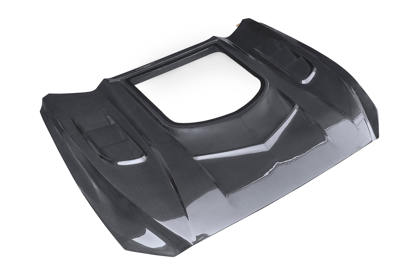 CMST Tuning Carbon Fiber Glass Transparent Hood Stage 2 ( Raised 2 inches ) for Ford Mustang S550.1 2015- 2017